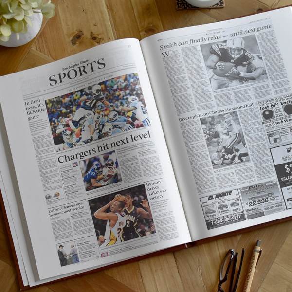 los angeles chargers newspaper book