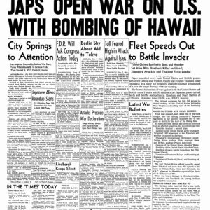 pearl harbor attack newspaper articles